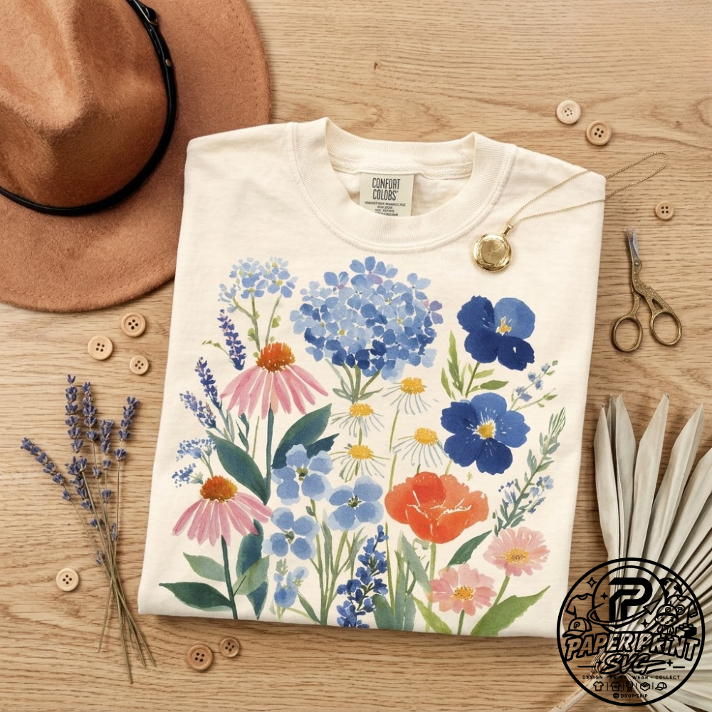 Wildflower Shirt Comfort Colors Botanical Flower Shirt Comfort Colors Wildflower Botanical T-Shirt
