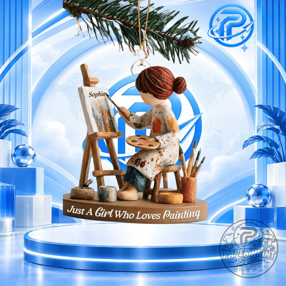 Just A Girl Who Loves Painting Personalized Artist Ornament