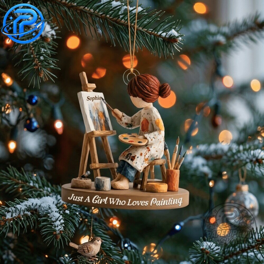 Just A Girl Who Loves Painting Personalized Artist Ornament 8 Just A Girl Who Loves Painting Personalized Artist Ornament