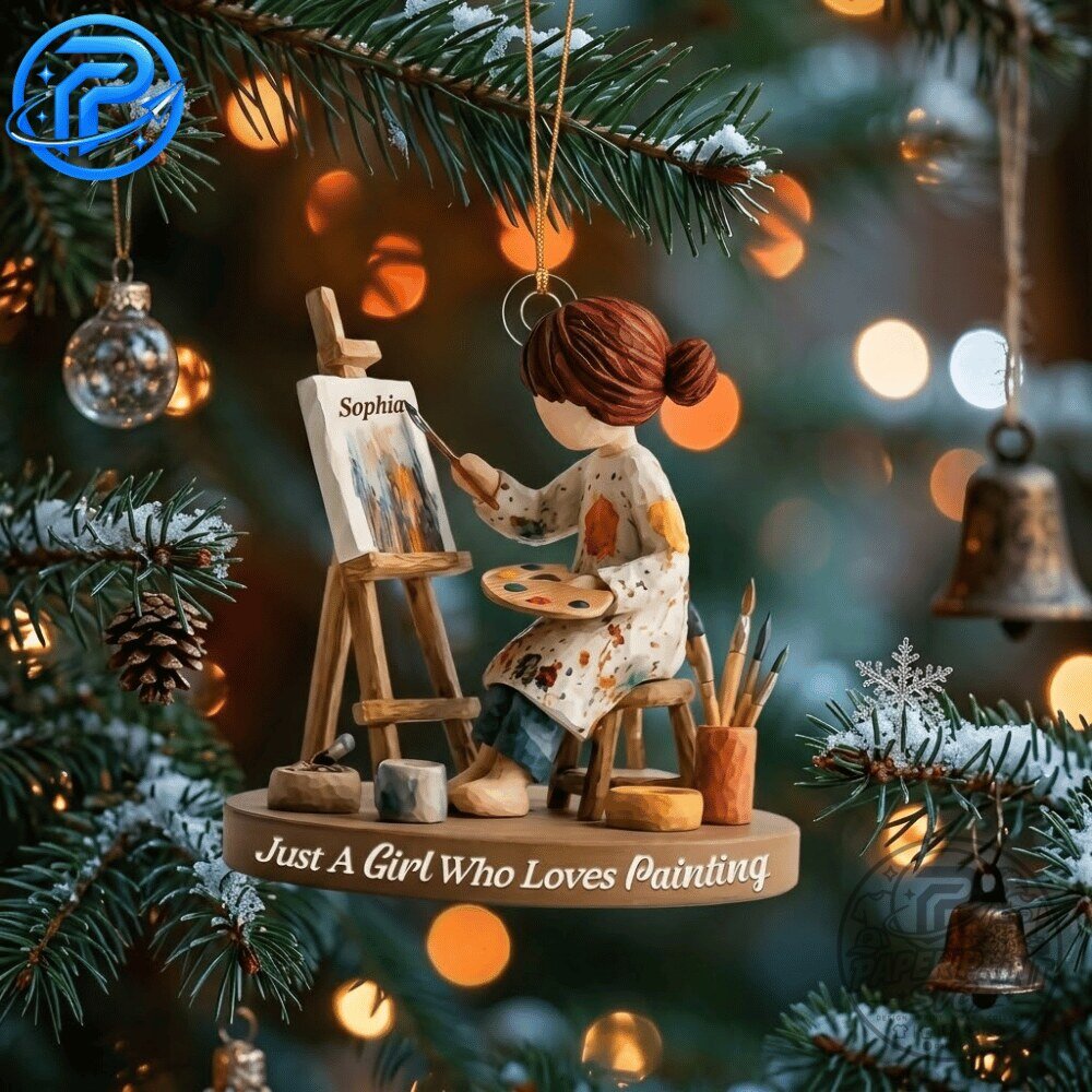 Just A Girl Who Loves Painting Personalized Artist Ornament 9 Just A Girl Who Loves Painting Personalized Artist Ornament
