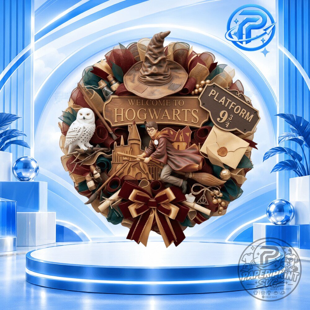 Harry Potter-Themed Door Wreath Hogwarts Welcome Wreath 11